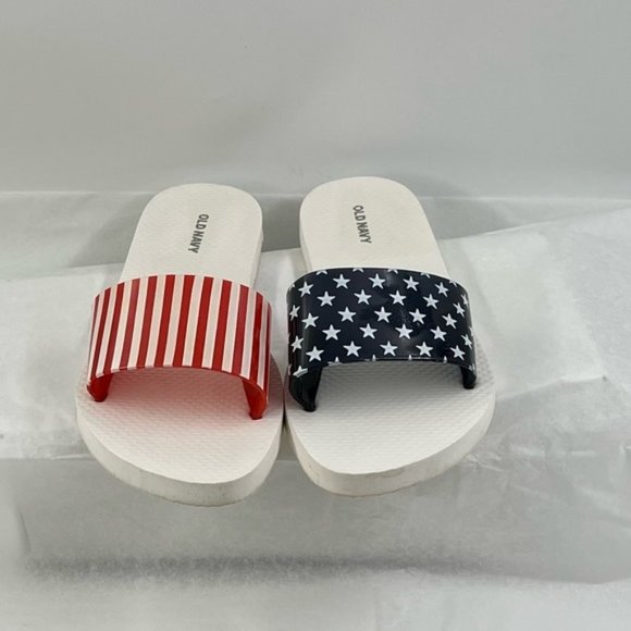 Old Navy American Flag Jelly Flip Flop Slide Sandals Size  7 - Picture 1 of 6